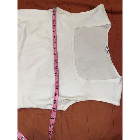 Reformation White Square Neck Stretch Tank Sleeveless Pullover Women Top Size L - Picture 13 of 16